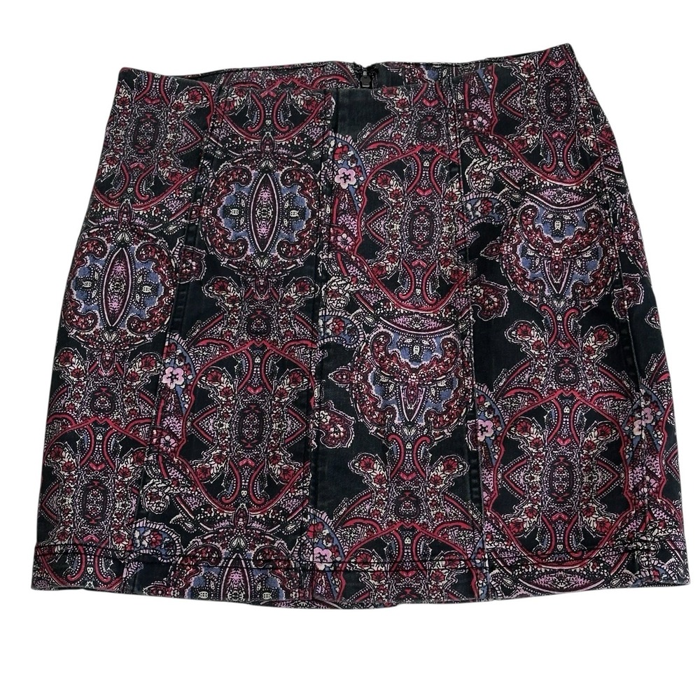 Free People Pencil Mini Skirt Paisley Stretch Women's Size 10 NWT